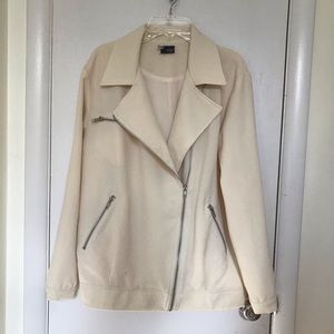 Cream fabric Moto jacket
